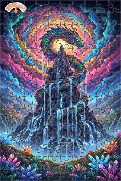 Esranın Dünyası Dragon Crystal Waterfall Double-Layer Framed Wooden Puzzle 15...
