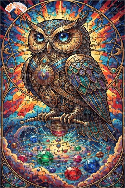 Esranın Dünyası Mystic Mechanical Owl Double Layer Framed Wooden Puzzle 150 P...