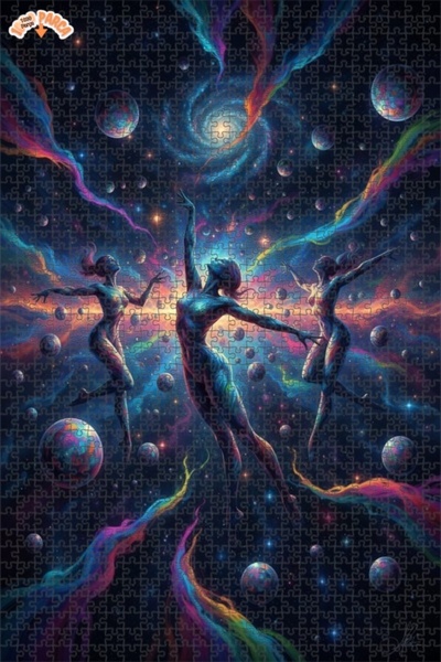 Esranın Dünyası Universal Dancers Oil Painting Look Double Layer Framed Woode...