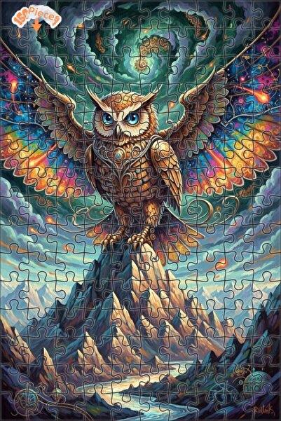 Esranın Dünyası Mysterious Owl Landscape Oil Painting Lookalike Double-Layer ...