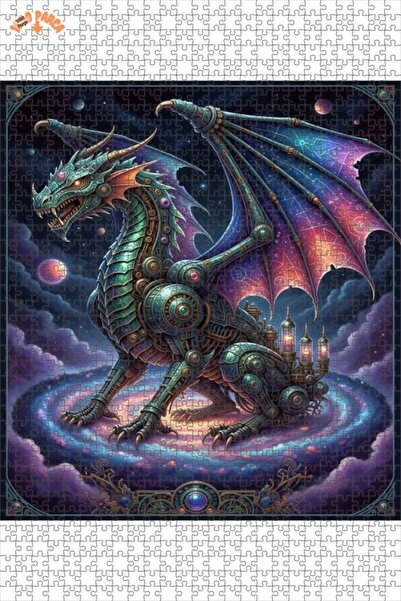 Esranın Dünyası Mechanical Dragon Galactic Journey Double-Layer Framed Wooden...