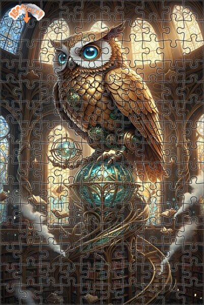 Esranın Dünyası Steam Mechanical Owl Art Double Layer Framed Wooden Puzzle 15...