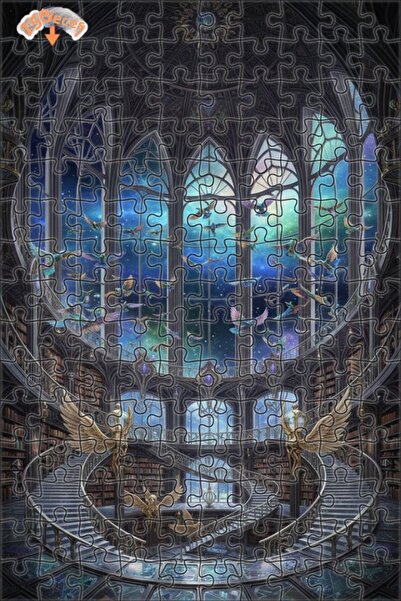 Esranın Dünyası Mysterious Wisdom Library Oil Painting Lookalike Art Puzzle 1...