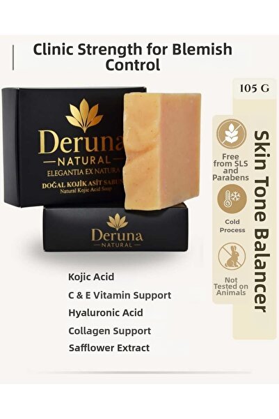 DERUNA NATURAL Kojic Acid Soap |   Collagen & Vitamin C Supported |   Brighte...