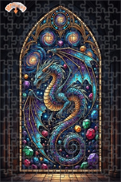Esranın Dünyası Celestial Dragon Art Print Wooden Puzzle 150 Pieces 20X30