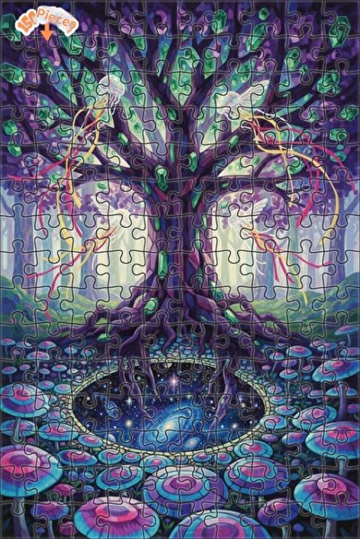 Esranın Dünyası Mysterious Crystal Tree and Galaxy Pit Double-Layer Framed Wo...