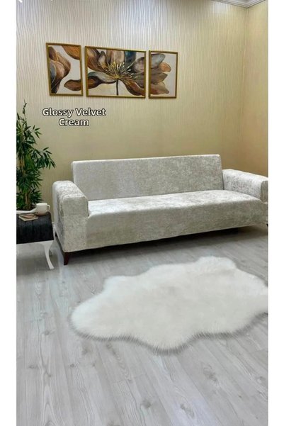 zerıf moda مخمل 3pcs غطاء أريكة مرن غطاء أريكة قابل للتمدد بالكامل مع مطاط ما...
