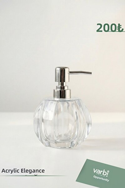 Varbifırsat Acrylic Round Liquid Soap Dispensers 200 ml |   Modern Decorative...