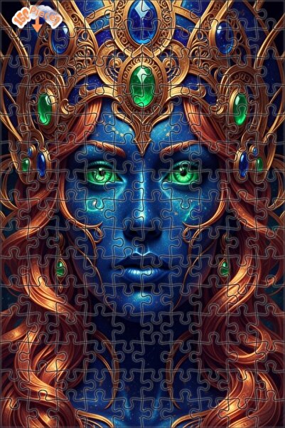 Esranın Dünyası The Queen and the Galaxy Themed Print in the Image Wooden Puz...