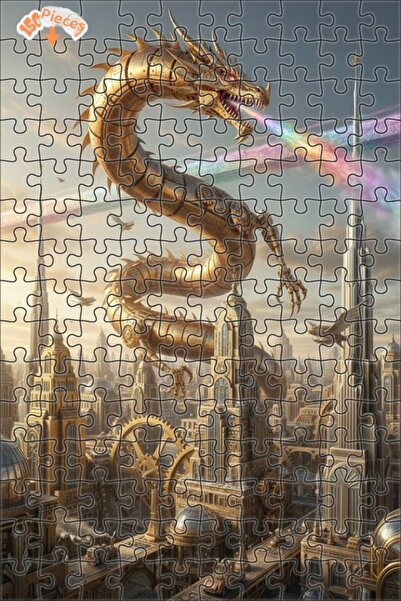 Esranın Dünyası Steam Dragon City Oil Painting Look 150 Pieces 20X30