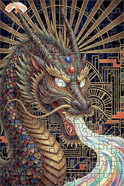 Esranın Dünyası Fantastic Dragon Art Double Layer Framed Wooden Puzzle 150 Pi...