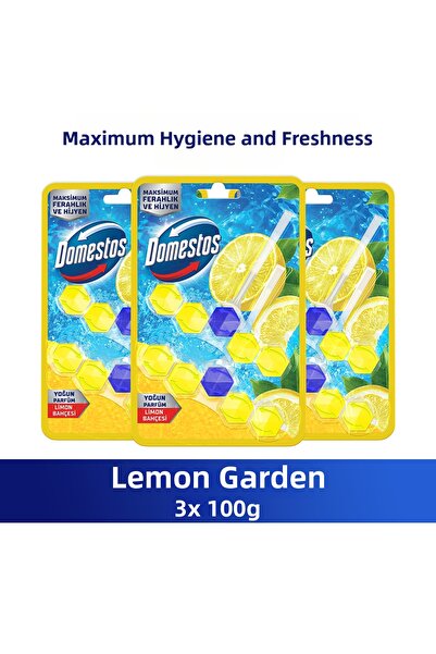 Domestos Bloc de toaletă Lemon Garden 100 g X3