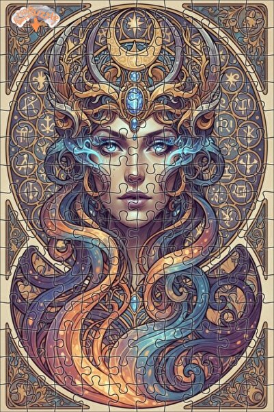 Esranın Dünyası Mysterious Woman Portrait Oil Painting Look Double Layer Fram...