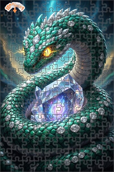 Esranın Dünyası Green Emerald Snake Universe Crystals Art Puzzle 150 Pieces 2...