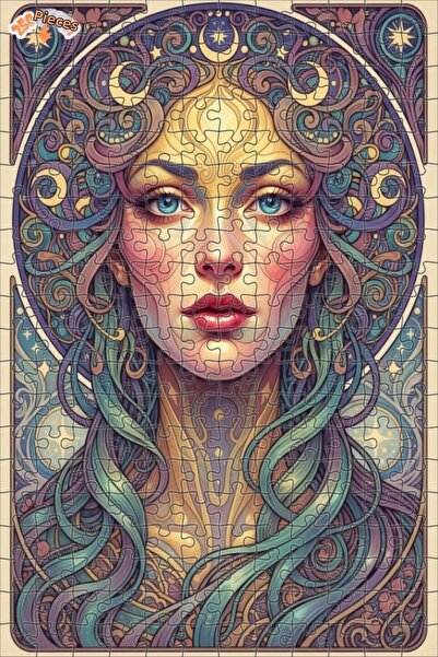 Esranın Dünyası Mysterious Woman Portrait Oil Painting Look Double Layer Fram...