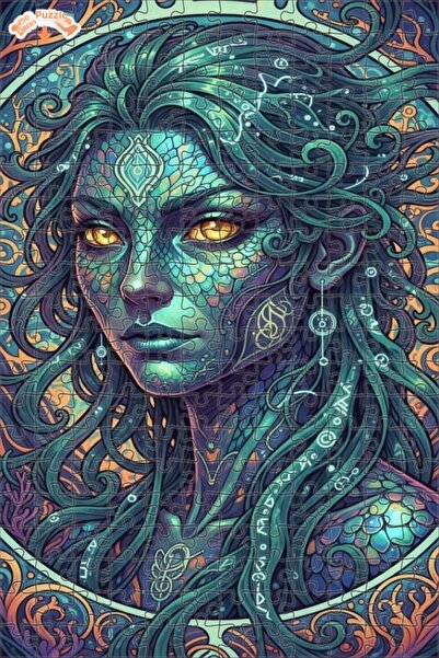 Esranın Dünyası Mysterious Woman Portrait Oil Painting Look Double Layer Fram...