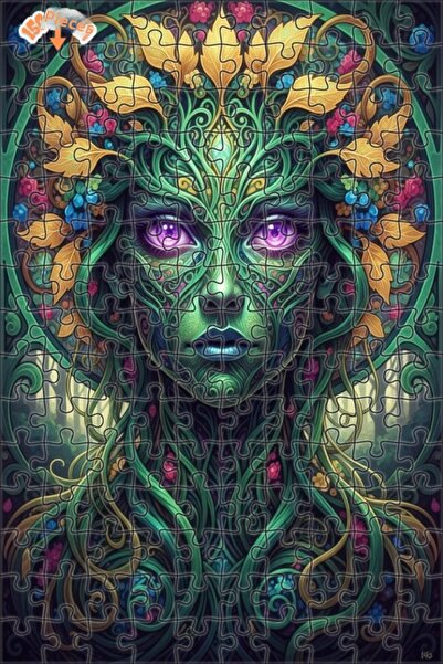 Esranın Dünyası Green Nature Master Oil Painting Look Double Layer Framed Woo...