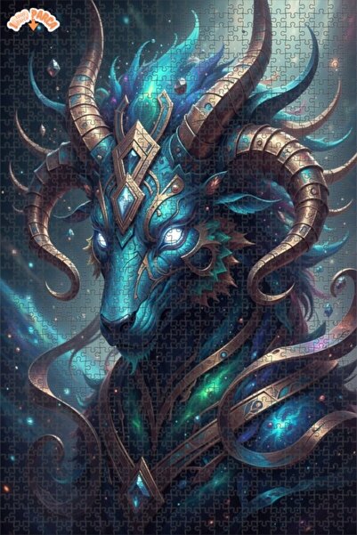 Esranın Dünyası Galactic Ram Appearance Digital Art Double-Layer Framed Woode...