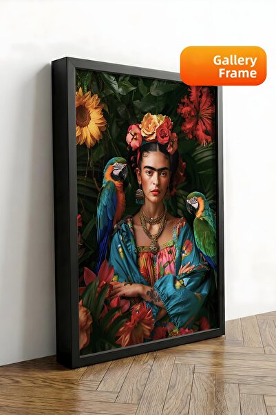 Zestia Πίνακας σε καμβά με μαύρο πλαίσιο, Πορτρέτο της Φρίντα Κάλο, Σειρά Pre...