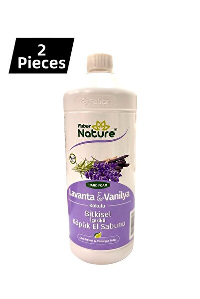 Naturex فابر لافندر وفانيليا - صابون رغوي للأيدي أساسه عشبي 1 لتر * 2 قطعة