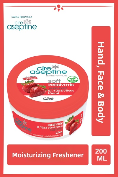 CIRE ASEPTINE Soft Strawberry Extract Moisturizing Prebiotic Cream 200 ml