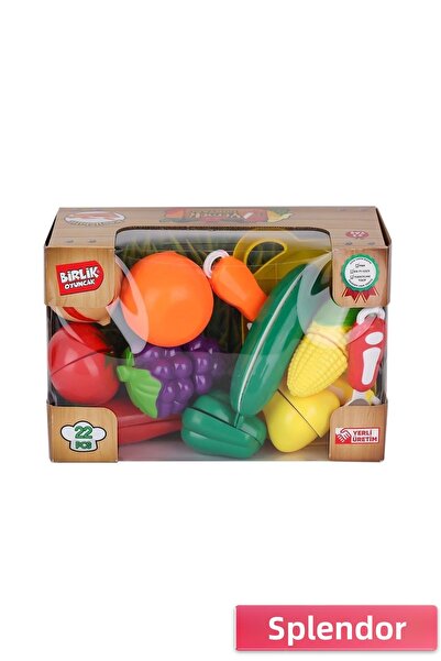 esplendor مجموعة ألعاب الفواكه والخضروات القابلة للتقطيع مكونة من 22 قطعة