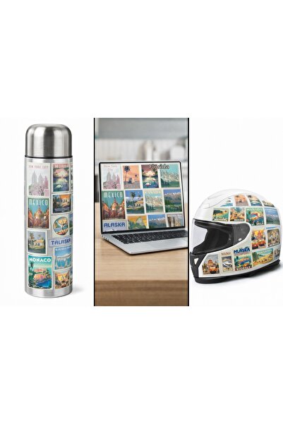 Limitless Design ملصق مدن العالم العتيق - ملصق جداري مزخرف بموضوع السفر مقاس ...