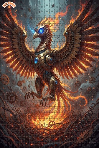 Esranın Dünyası Mechanical Phoenix Fire Dream Oil Painting Appearance 500 Pie...