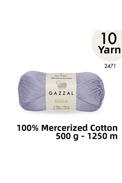 Gazzal Giza 2471 Fir de tricotat manual din bumbac mercerizat 500 gr