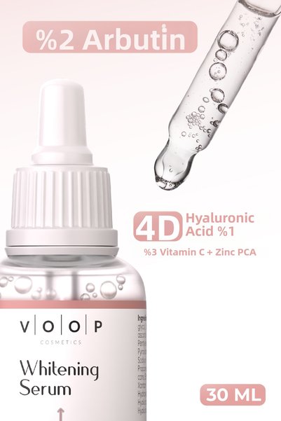VOOP Skin Whitening Brightening Anti-Blemish Care Serum 2% Arbutin 3% Vitamin C 1% Hyaluronic 30 ml
