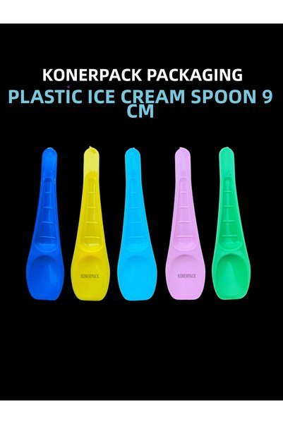 KONERPACK Plastic Ice Cream Spoon 9 cm Mixed Color 1 kg Pp Disposable Dessert Serving Spoon
