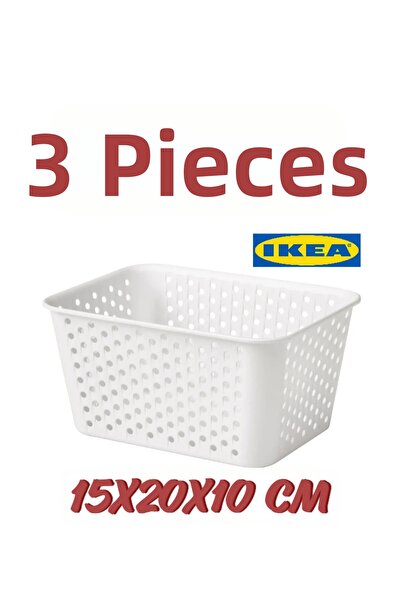 IKEA White Basket 15X20X10 cm (3 Pieces)