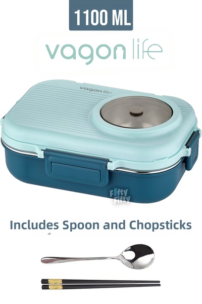 Vagonlife وعاء حساء 1100 مل - صندوق غداء بينتو من الفولاذ المقاوم للصدأ مع مل...
