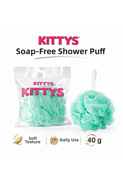 Kitty's ليفة استحمام خالية من الصابون من كيتيز، لونها أخضر مائي، 40 جرام، ناع...