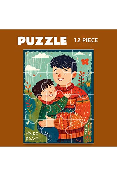 ZERYA Pazil Bi Kurdî Bavo Yabo Baba - Kurdish Magnetic Puzzle (12 Pieces - A5)