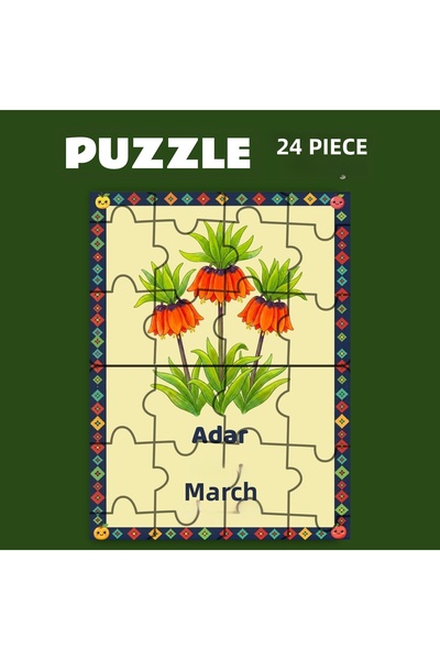 ZERYA Pazil Bi Kurdî Adar March - Kurdish Puzzle (24 Pieces - A5)