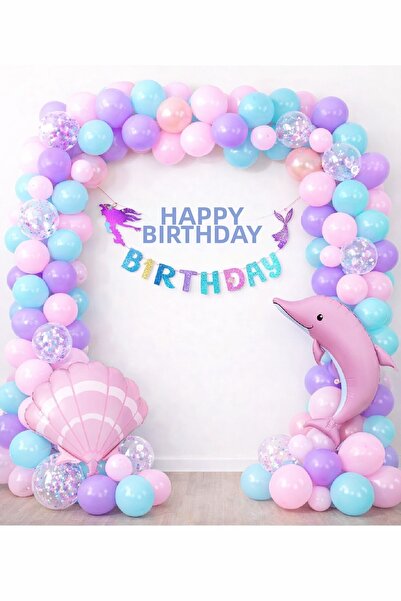 BKMC PARTY مجموعة زينة عيد الميلاد بتصميم حورية البحر، سلسلة بالونات على شكل ...