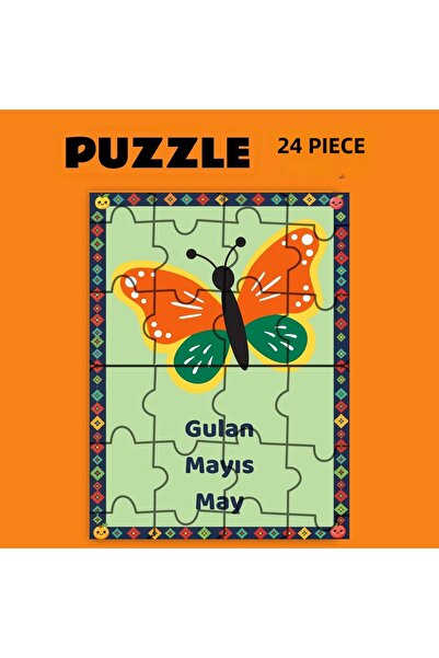 ZERYA Pazil Bi Kurdî Gulan May Month - Kurdish Puzzle Jigsaw (24 Pieces - A5)