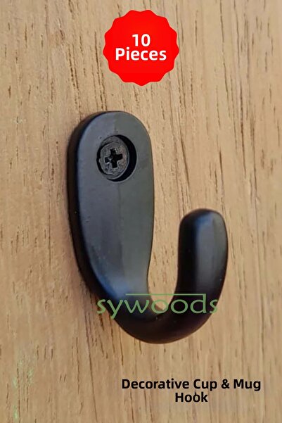 sywoods Bijuterie decorativă neagră - Umeraș mare, pachet unic, 10 buc