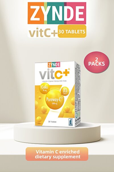 zynde Vit C+ Vitamin C-Containing Supplementing Food 30 Tablets - 2 Pcs