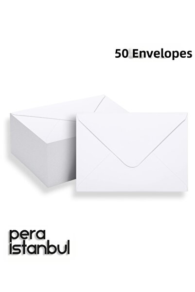 Pera İstanbul 50Pcs 13*18 White Invitation Luxury Greeting Card Letter Seal W...