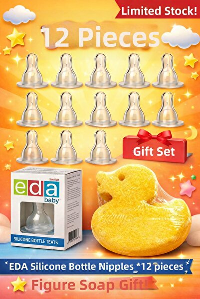 DERMASTUDİO إيدا - رؤوس زجاجات الأطفال المصنوعة من السيليكون 12 قطعة + هدية ص...