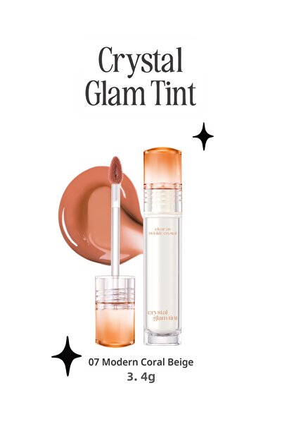 CLIO لون كليو كريستال جلام - لاصق، لا يمنع، تألق مكثف (07 بيج مرجاني حديث)