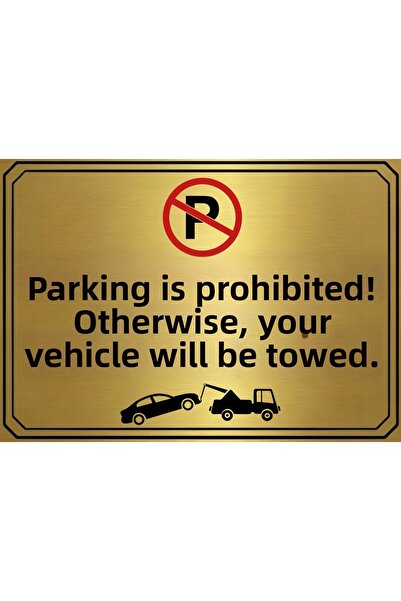 HobiShop No Parking Warning Sign – Metal Sign 20X30 cm |   Decorative Sign wi...