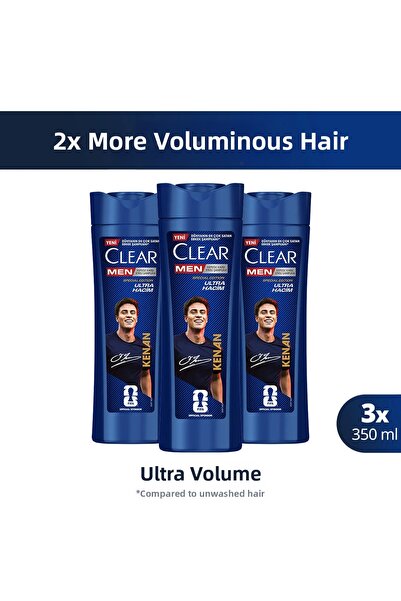 Clear شامبو فعال ضد القشرة للرجال كينان يلدز ألترا فوليوم 350 مل × 3