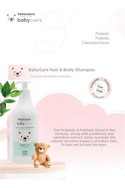 Dermoskin Babycare Baby Hair and Body Shampoo Care Set |   Herbal Probiotic Protection System |   Set of 3 (3