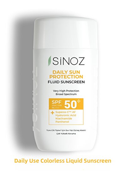 SİNOZ واقي شمسي للوجه للاستخدام اليومي بعامل حماية من الشمس SPF50 - تركيبة هج...