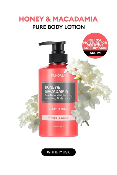 Kundal لوشن مرطب ومغذي للجسم كوندال بالعسل والمكاداميا لوشن نقي للجسم 500 مل ...