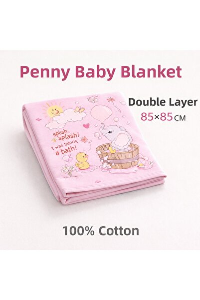Babush Fil Patterned Combed Cotton Baby Blanket Layer Double Layer 85X85 cm 1...