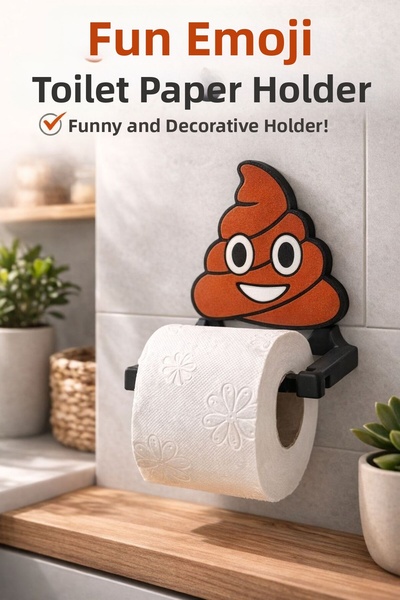 Exyrio Funny Emoji Toilet Paper Holder – Decorative Bathroom Toilet Paper Han...